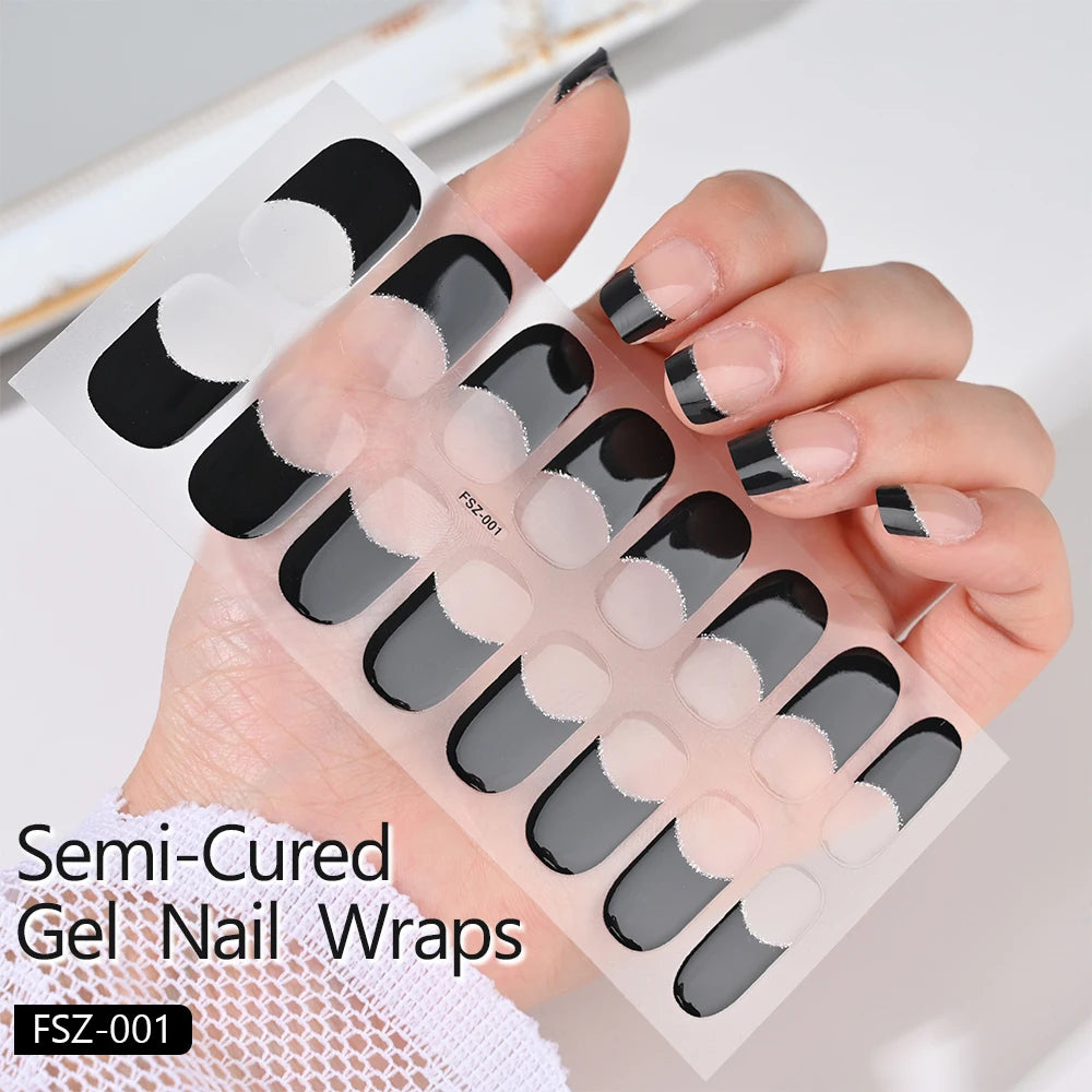 UV/LED Lamp Gel Nail Polish Wraps Long-Lasting Full Cover