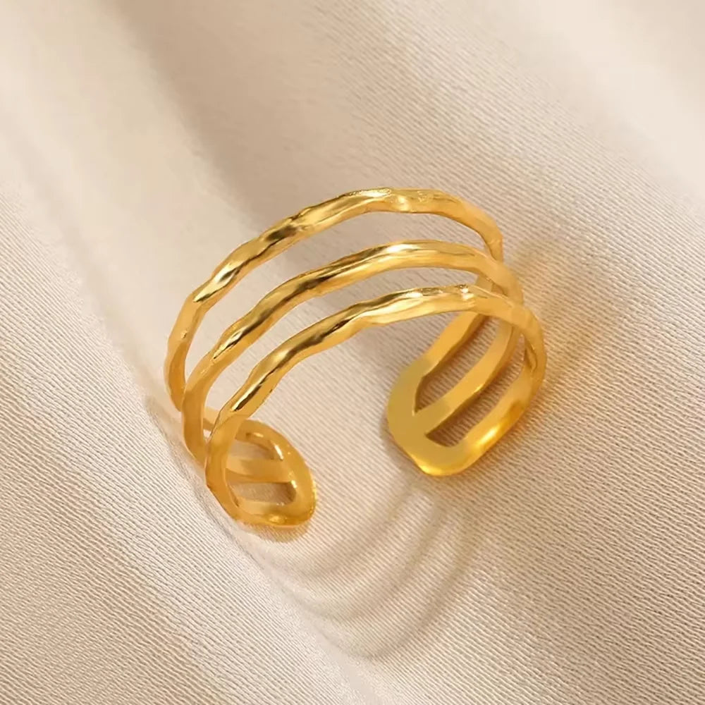 Elegant Gold Stainless Steel Rings For Women
