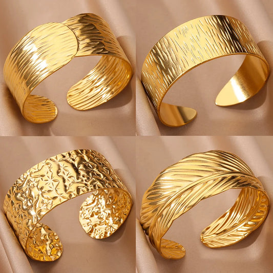 Chunky Gold Cuff Bangles