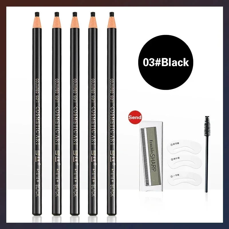 5pcs Professional Microblading, Waterproof Eyebrow Pencil