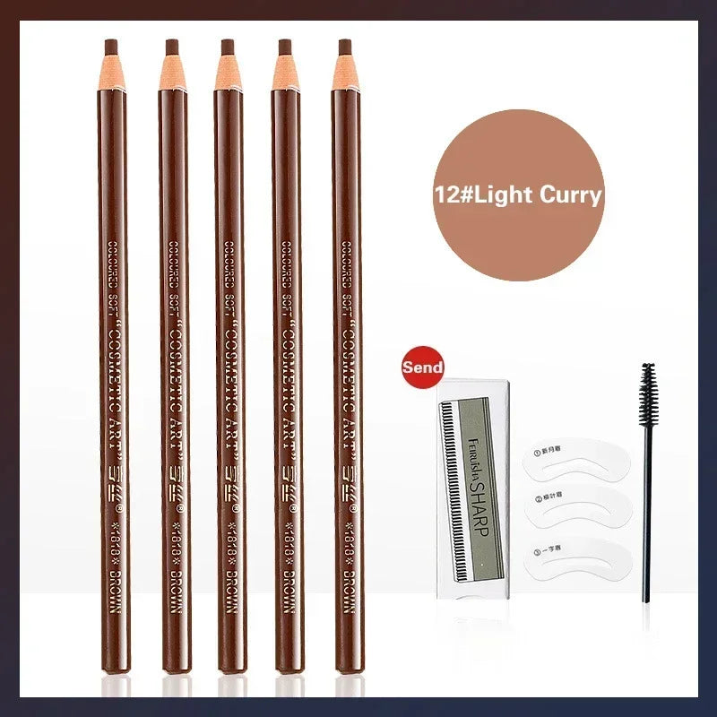 5pcs Professional Microblading, Waterproof Eyebrow Pencil
