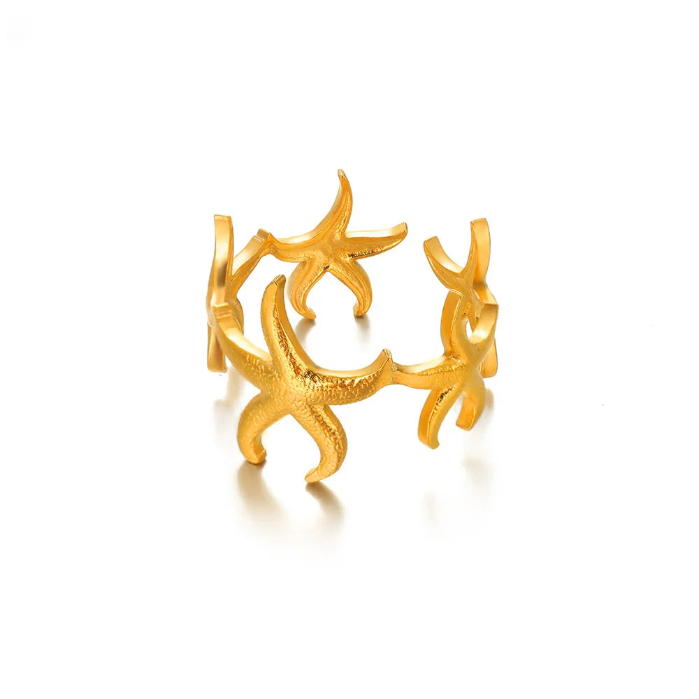 Elegant Gold Stainless Steel Rings For Women