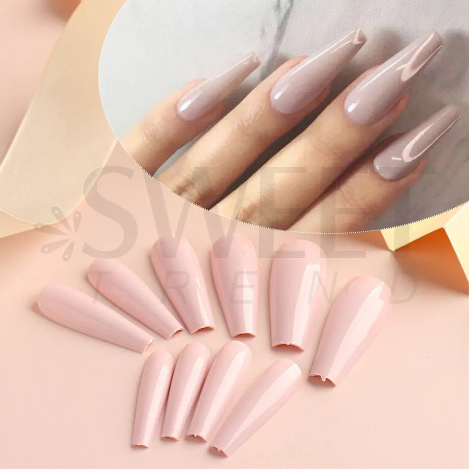 100pcs Press On Acrylic Coffin Extension Nails