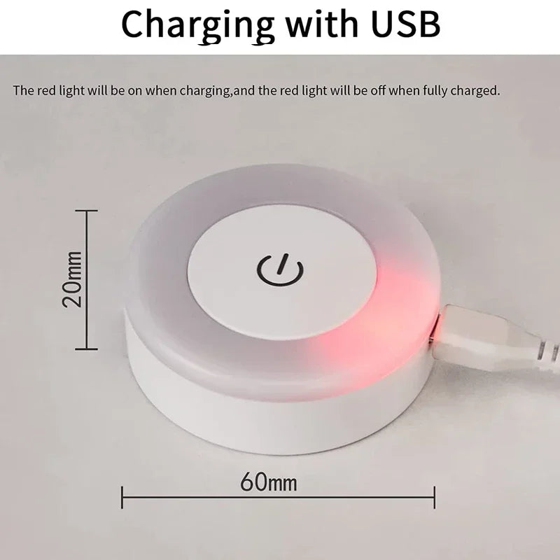 Round Mini LED Light With Touch Sensor/Magnetic Base