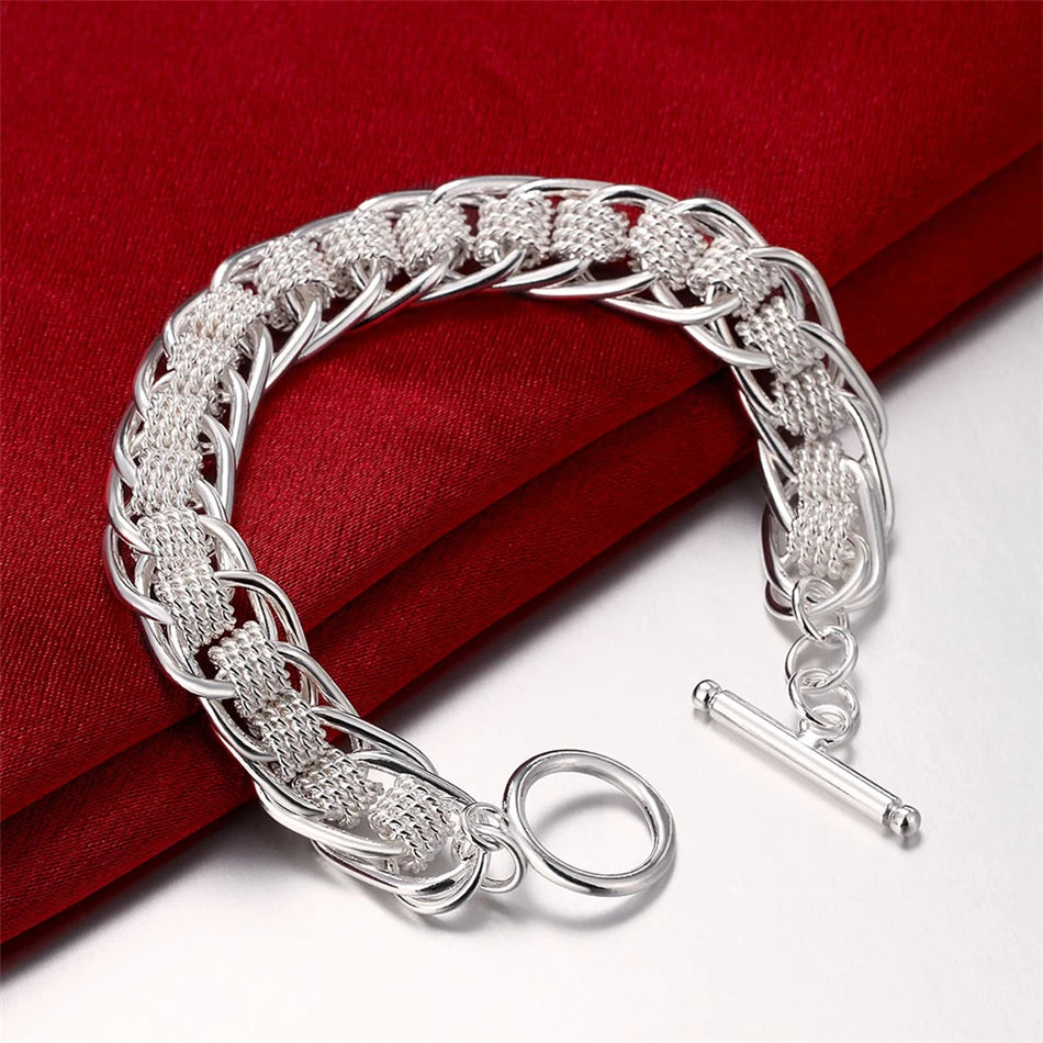 925 Sterling Silver Chain Bracelet for Women/Men