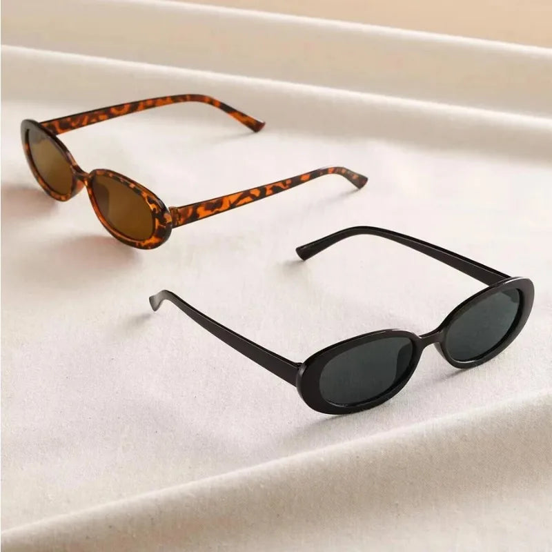 UV400 Vintage Oval Sunglasses For Women