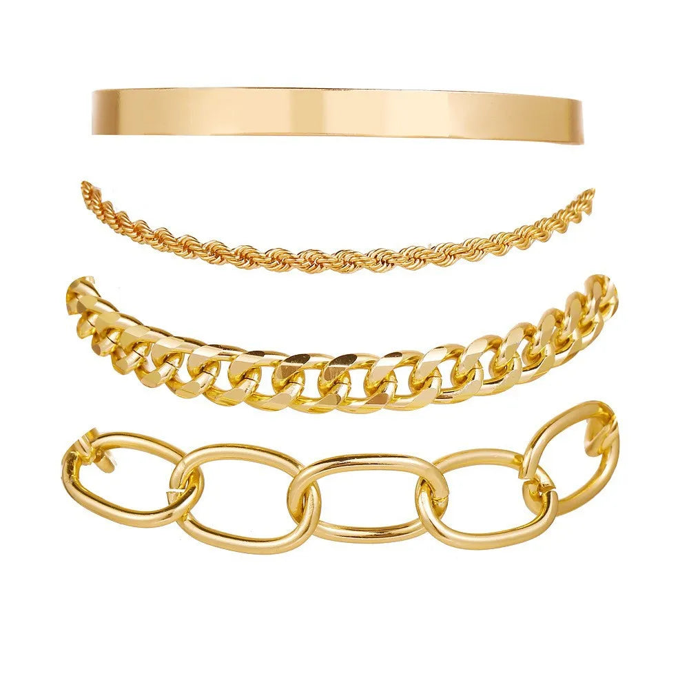 Gold Plated Bohemian Bracelet Set For Women