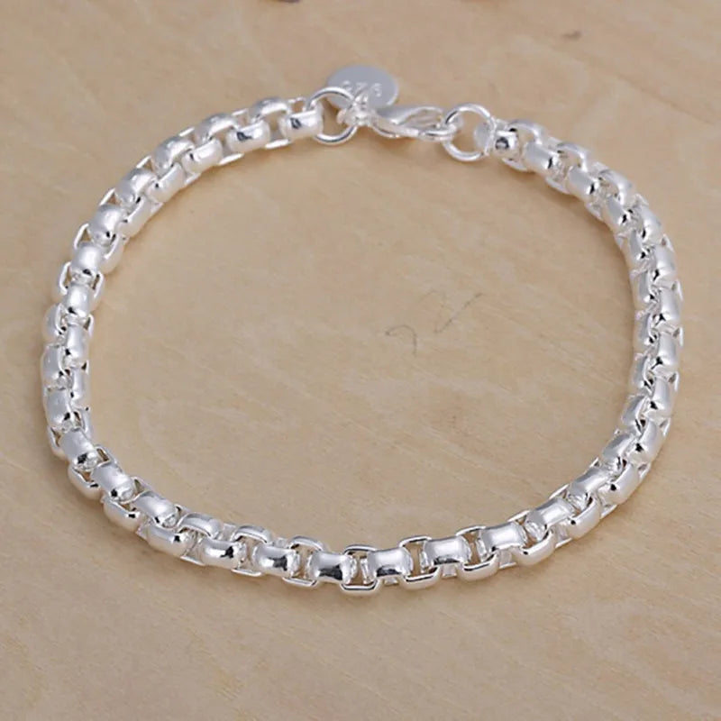 925 Sterling Silver Chain Bracelet for Women/Men