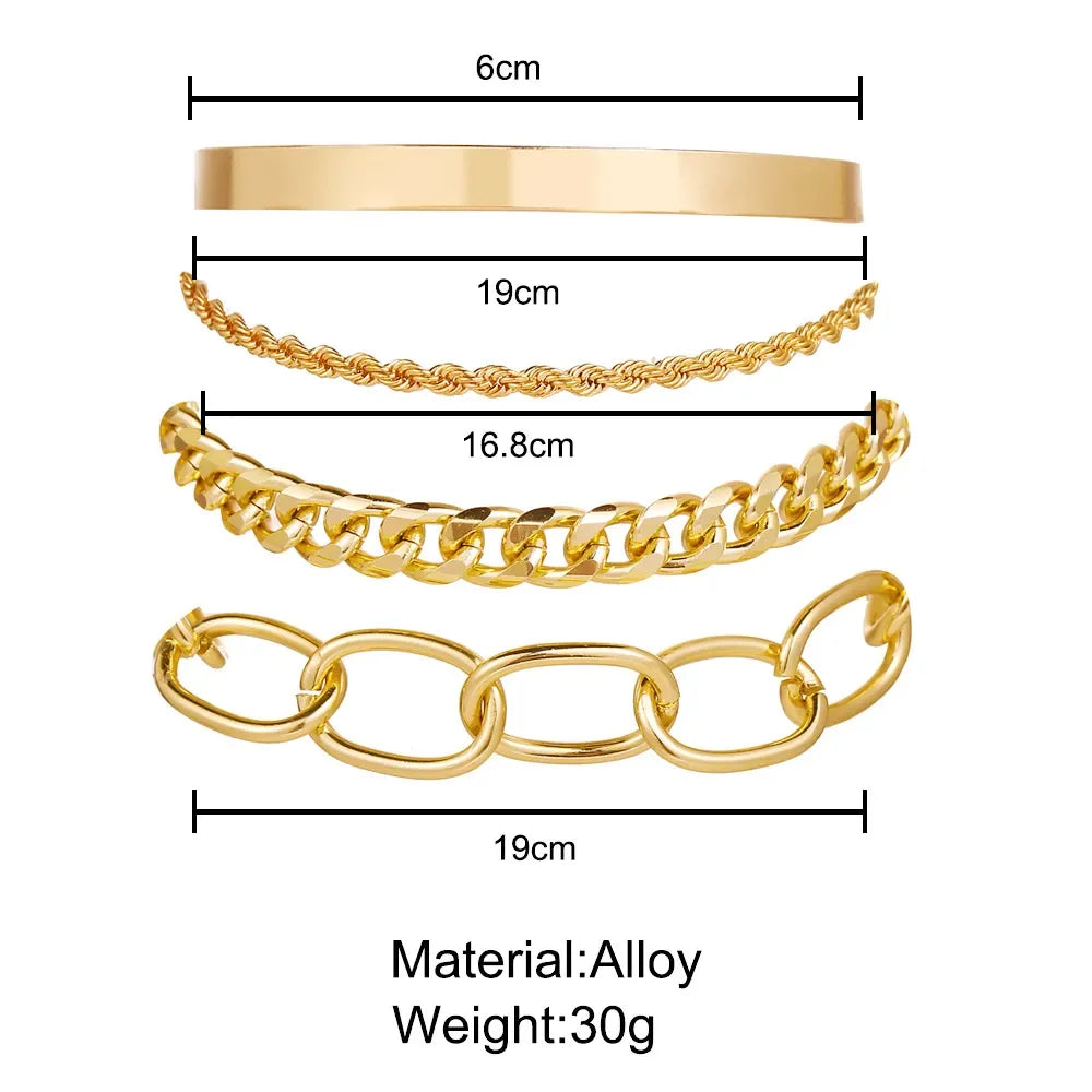 Gold Plated Bohemian Bracelet Set For Women