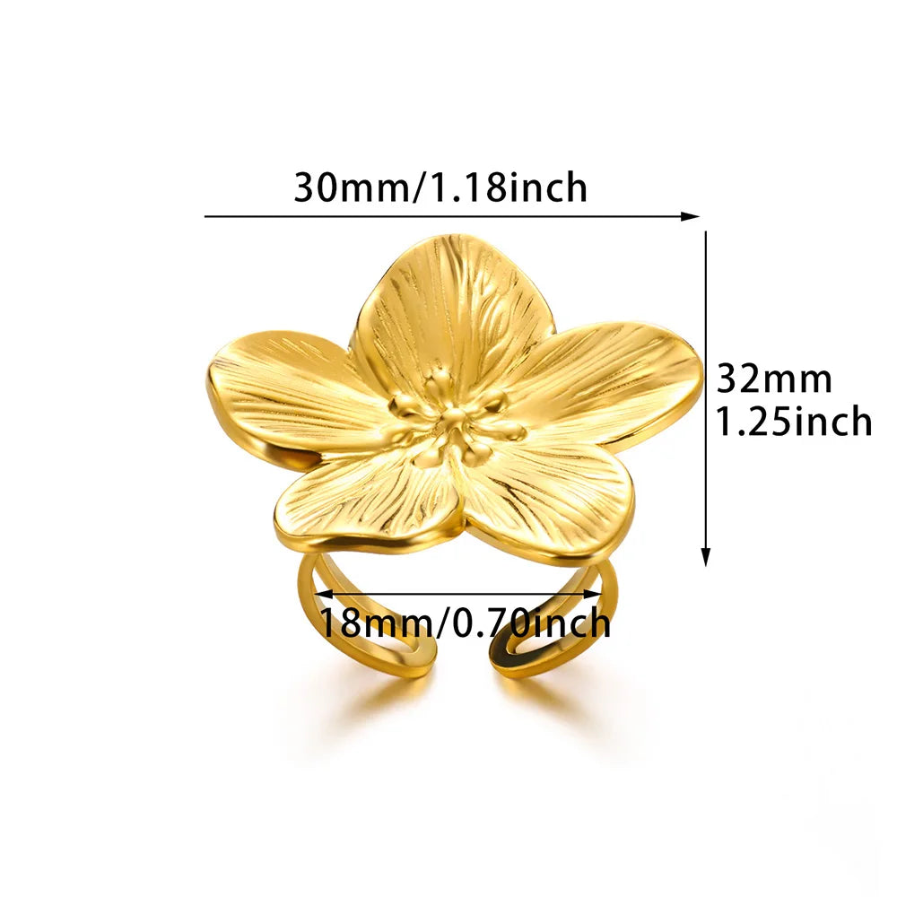 Elegant Gold Stainless Steel Rings For Women
