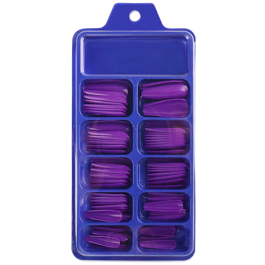 100pcs Press On Acrylic Coffin Extension Nails