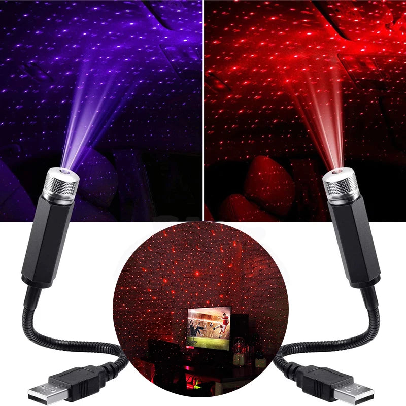 Mini Starry Laser Projector Lights for Car Interior  Roof, USB