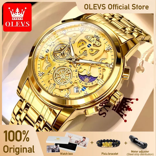 OLEVS Top Brand Luxury Original Waterproof Quartz Watch for Man