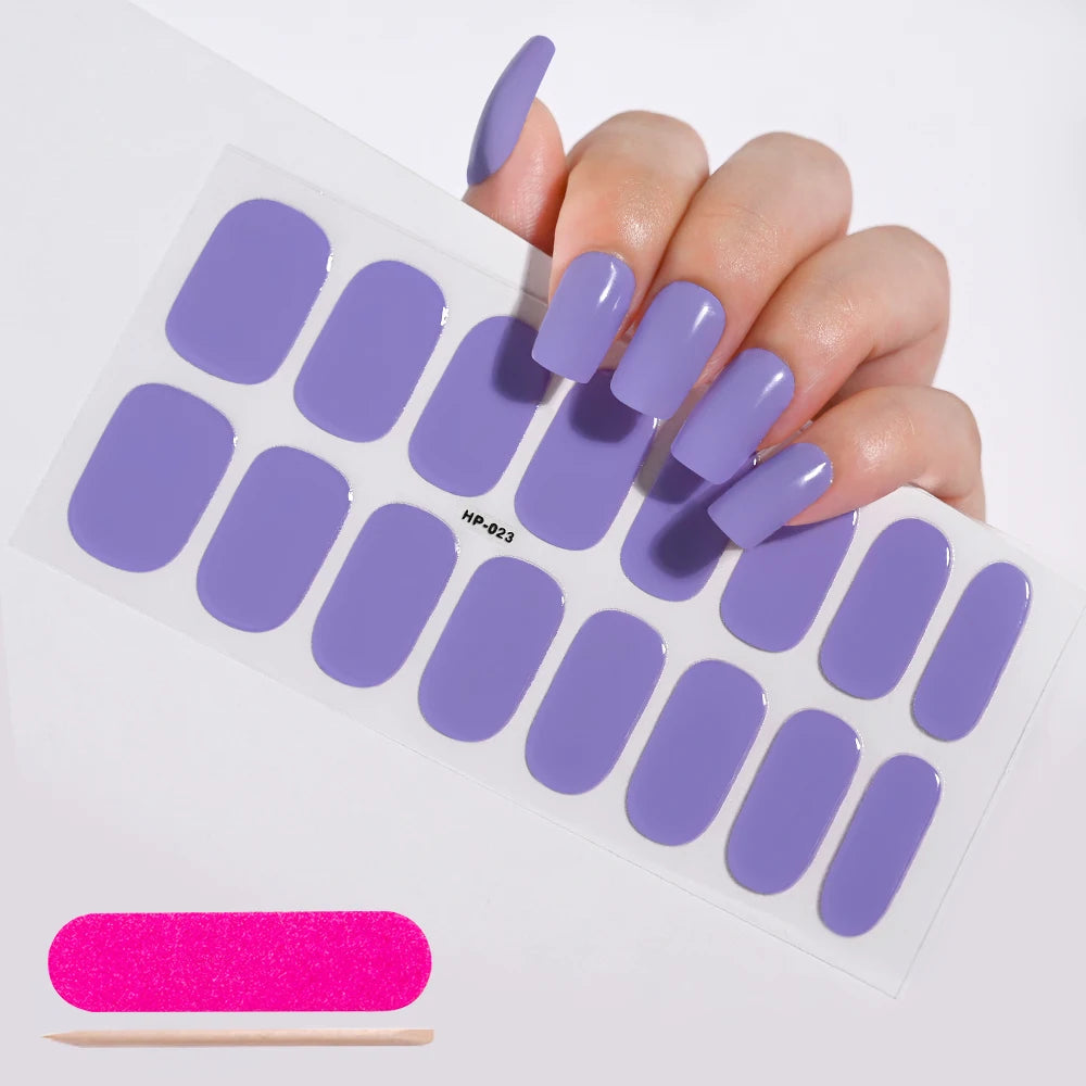 UV/LED Lamp Gel Nail Polish Wraps Long-Lasting Full Cover