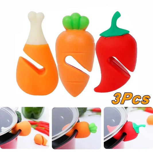 1/3Pcs Silicone Heat-Resistant Hot Pot & Lid Holder