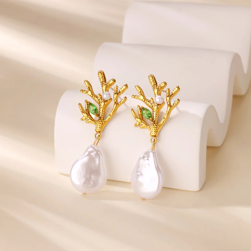 Stainless Steel Gold Color Plated Earrings