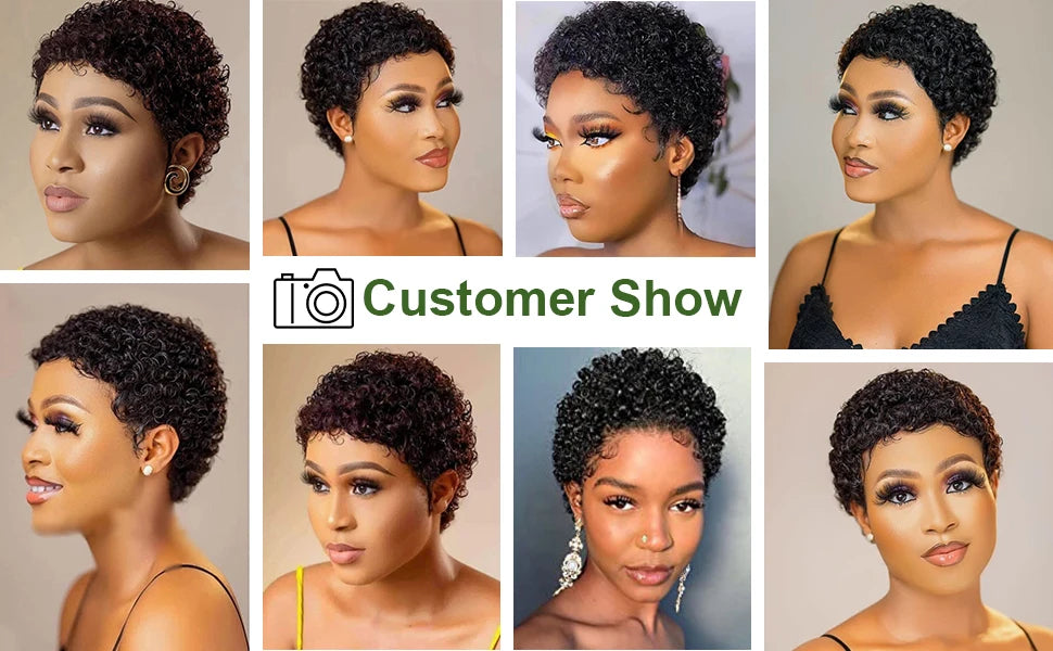 Short Curly Human Hair Wig