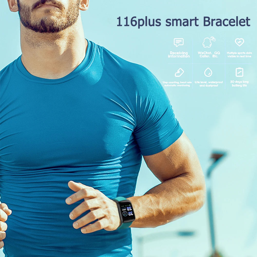 116 Plus Smart Watch Fitness Tracker Heart Rate Monitor