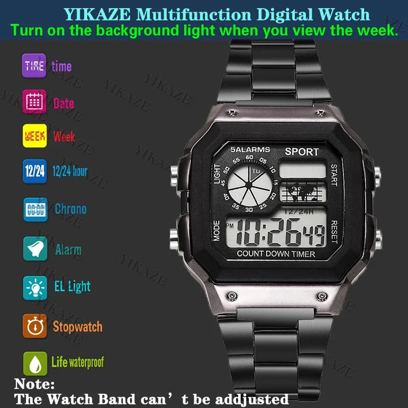 Stainless Steel Waterproof, Electronic Watch for Men