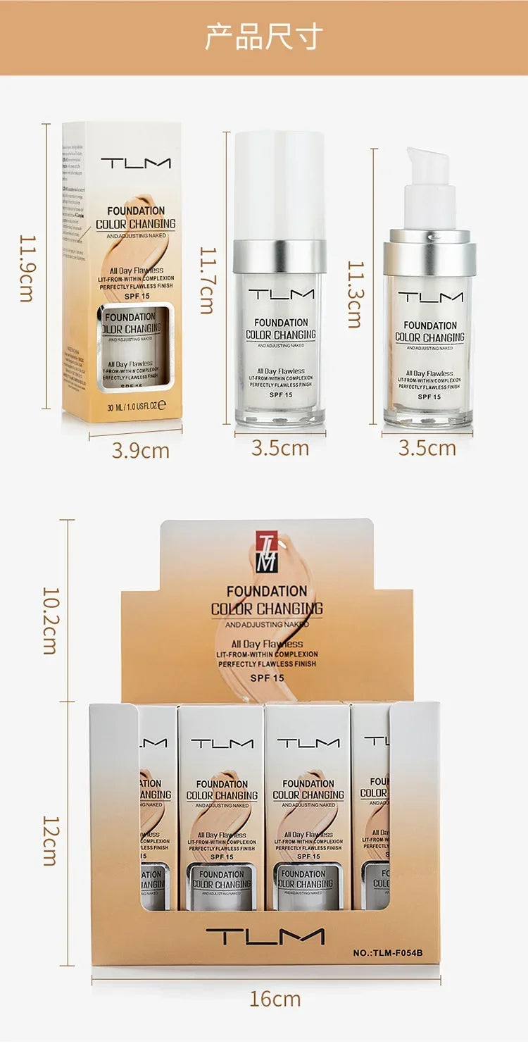 TLM Foundation Liquid Soft Matte Long Lasting Hydrating Makeup Base