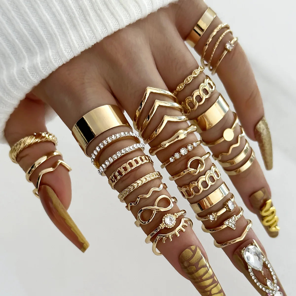 Bohemian Geometric Knuckle Rings Set For Women/Girls