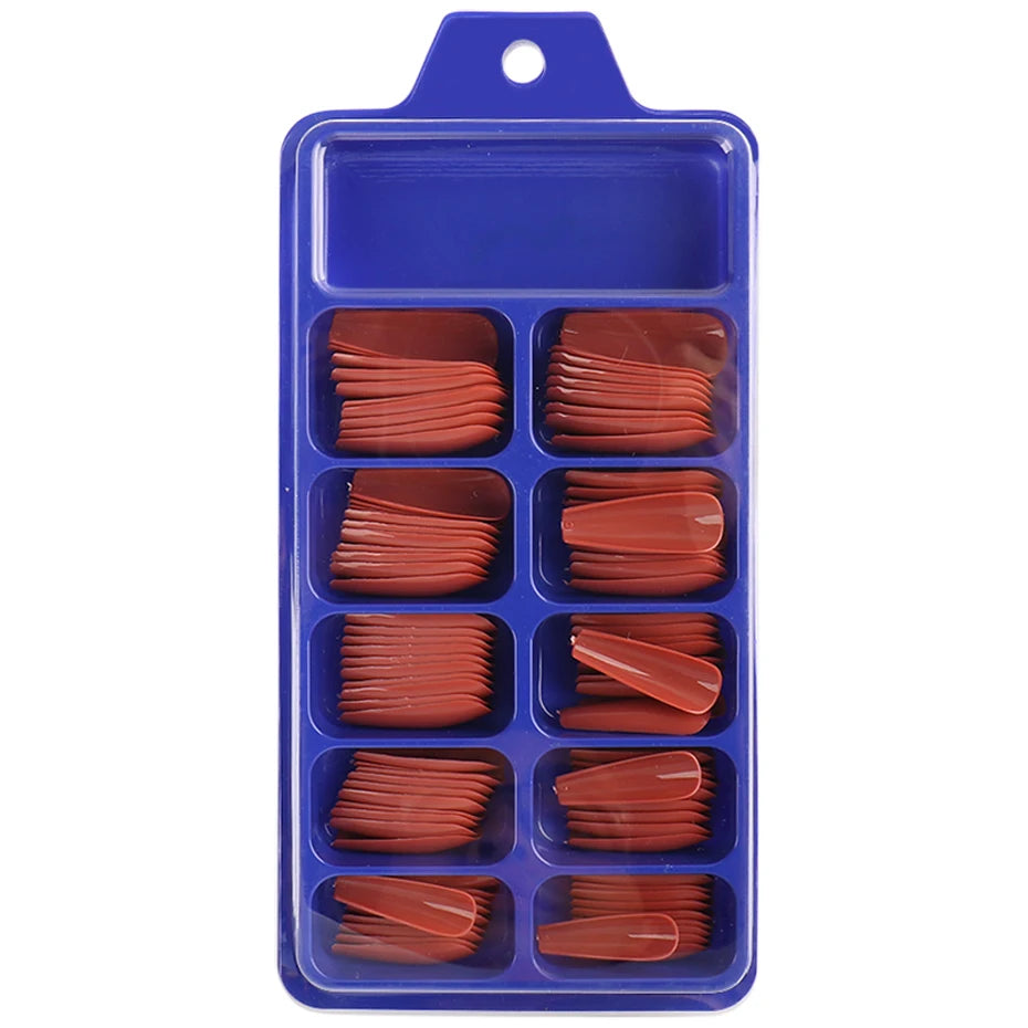 100pcs Press On Acrylic Coffin Extension Nails