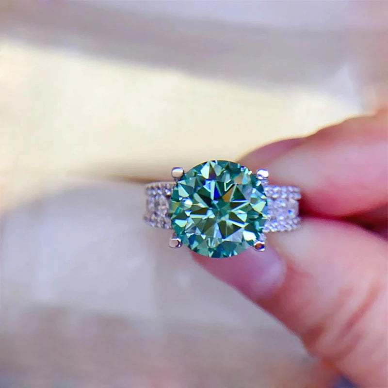 Real 2 Carat 8mm Moissanite Wedding/Engagement Rings For Women 925 Sterling Silver