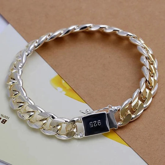 925 Sterling Silver Chain Bracelet for Women/Men