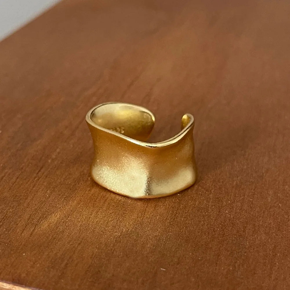 Open Vintage Gold/Silver Wide Flat Rings