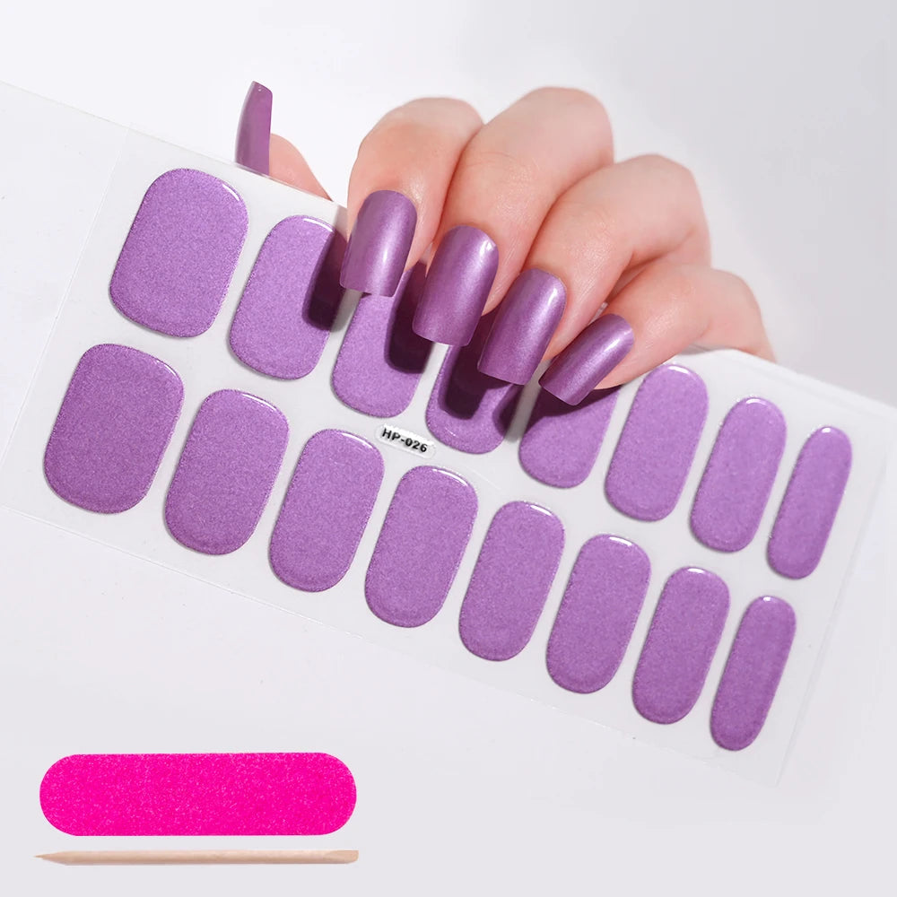 UV/LED Lamp Gel Nail Polish Wraps Long-Lasting Full Cover