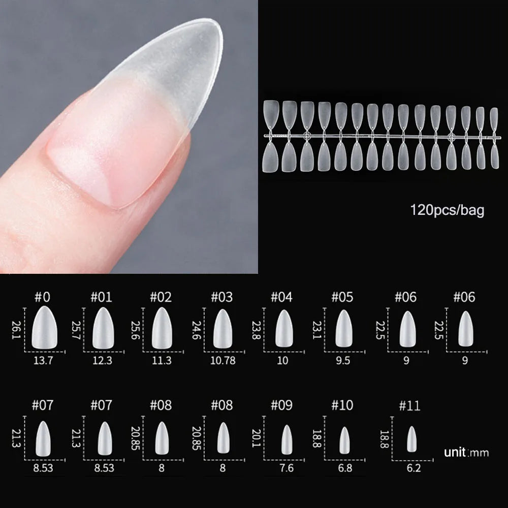 120pcs Transparent Press on Nails