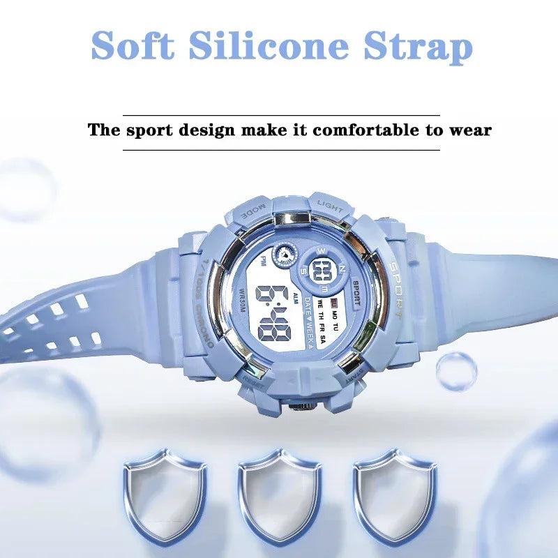 YIKAZE Waterproof Fashion Digital Sports Watch for Kids