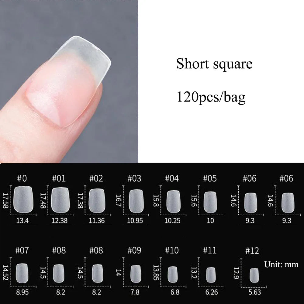120pcs Transparent Press on Nails