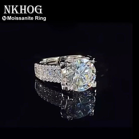 Real 2 Carat 8mm Moissanite Wedding/Engagement Rings For Women 925 Sterling Silver