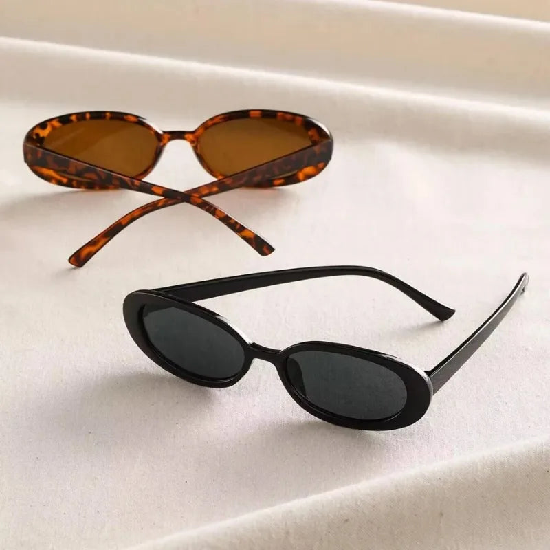 UV400 Vintage Oval Sunglasses For Women
