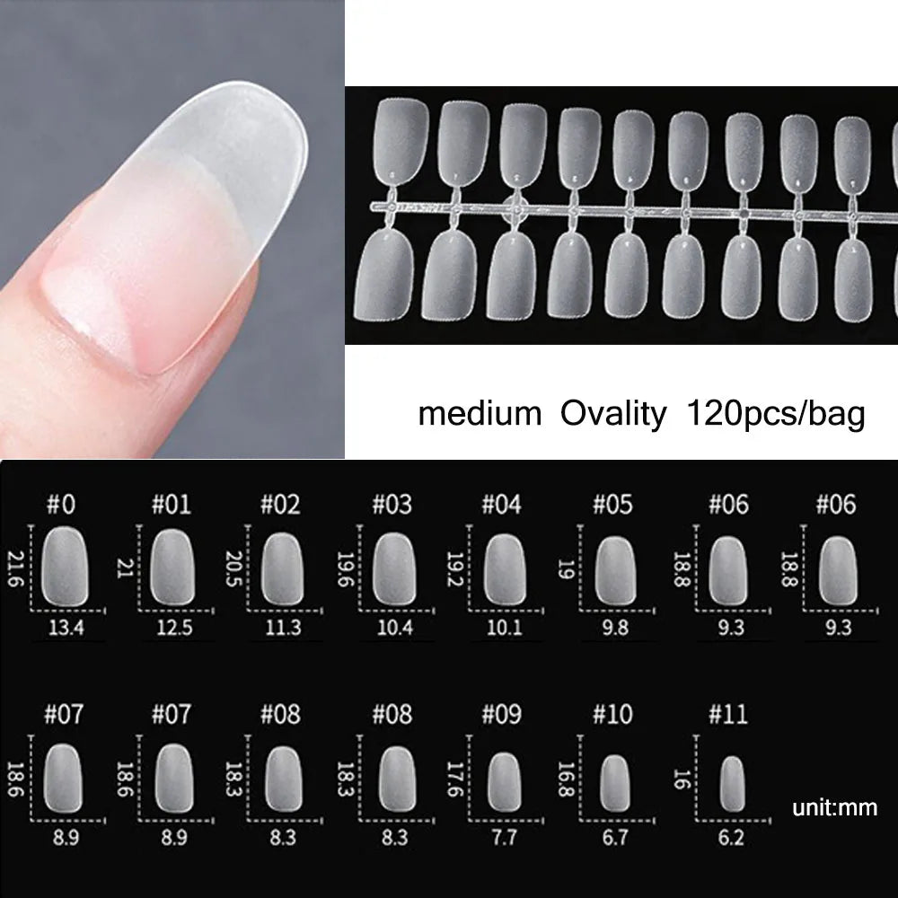 120pcs Transparent Press on Nails