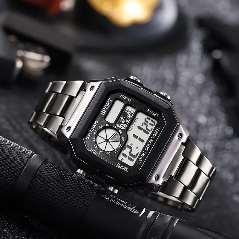 Stainless Steel Waterproof, Electronic Watch for Men