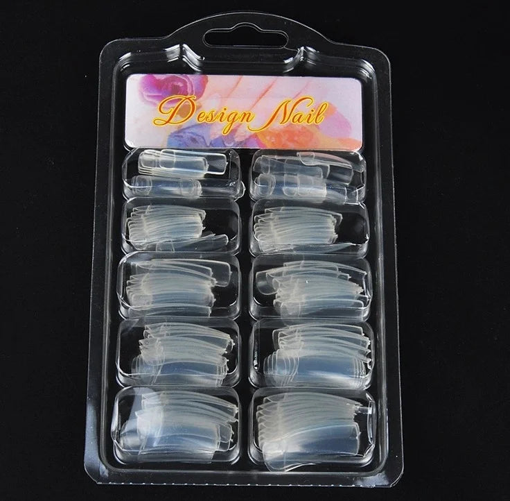 100 Pcs Fake False Nails with Glue Natural Full  Tips