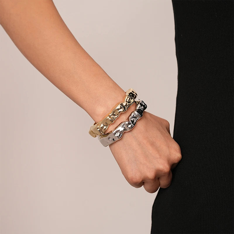 Irregular Plastic Cuff Bangle for Women