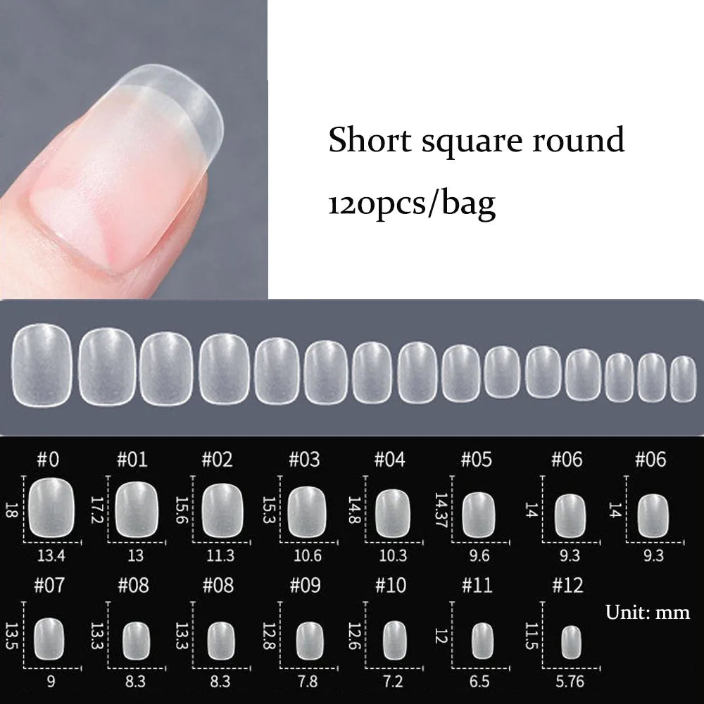 120pcs Transparent Press on Nails