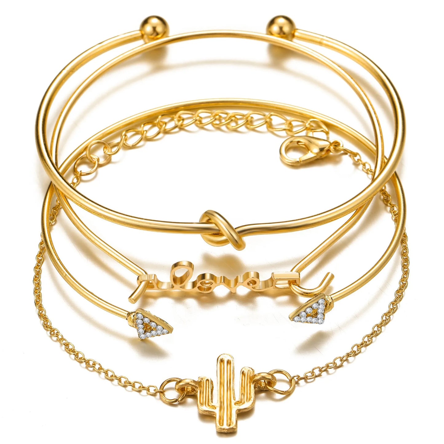 Gold Plated Bohemian Bracelet Set For Women