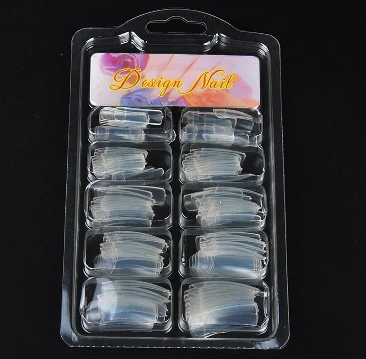 100 Pcs Fake False Nails with Glue Natural Full  Tips