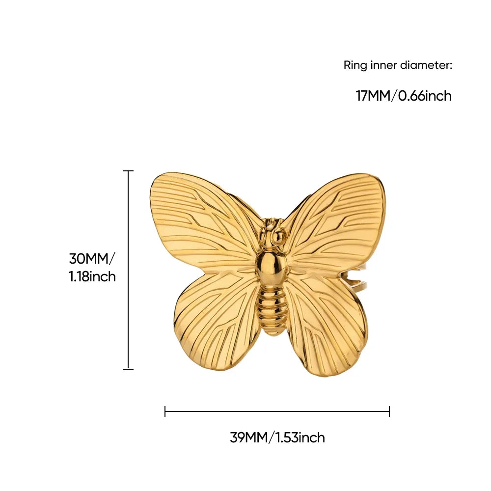 Elegant Gold Stainless Steel Rings For Women
