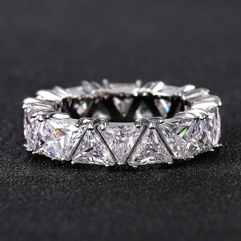 925 Sterling Silver with Aaa Zircon Crystal Engagement Ring for Women