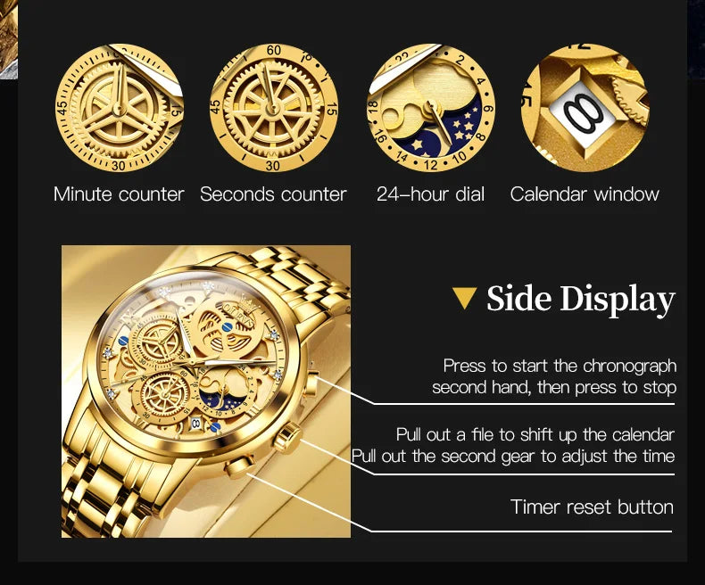 OLEVS Top Brand Luxury Original Waterproof Quartz Watch for Man