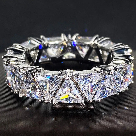 925 Sterling Silver with Aaa Zircon Crystal Engagement Ring for Women