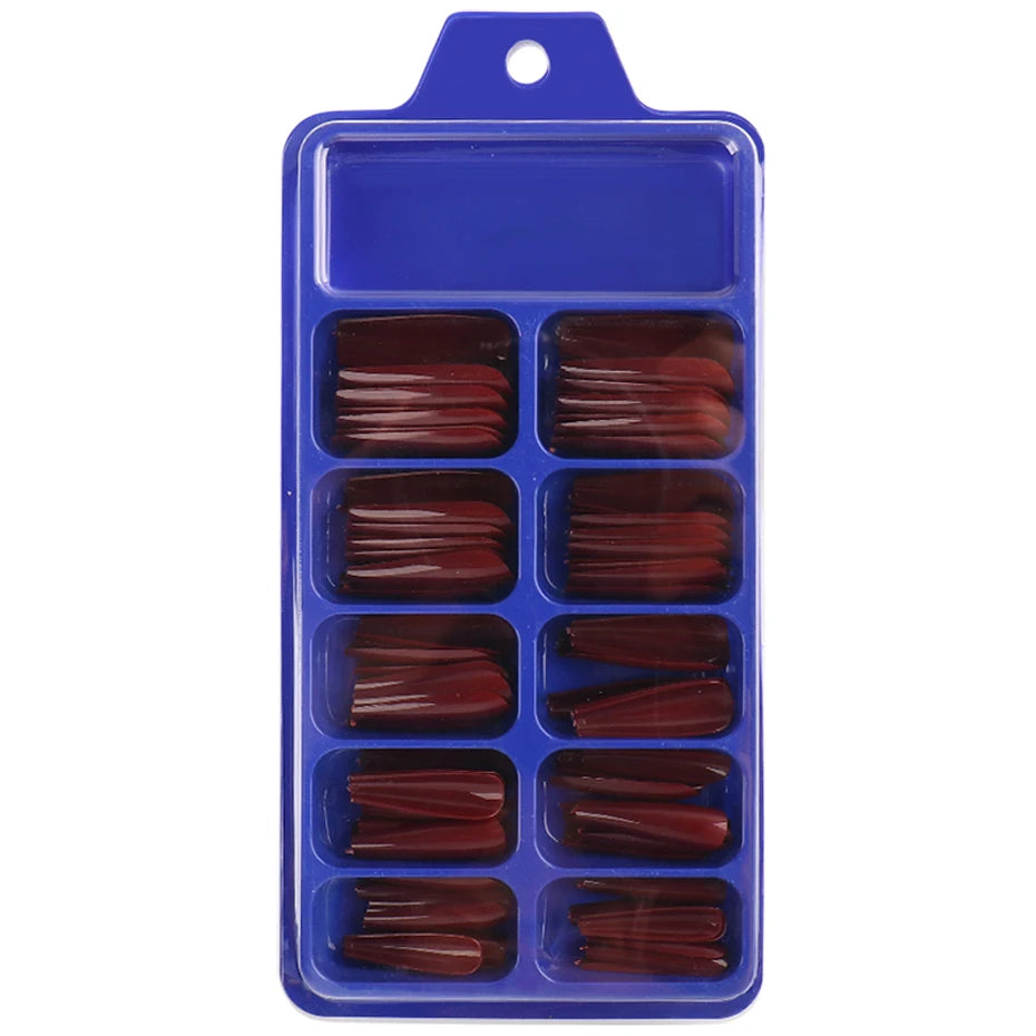 100pcs Press On Acrylic Coffin Extension Nails