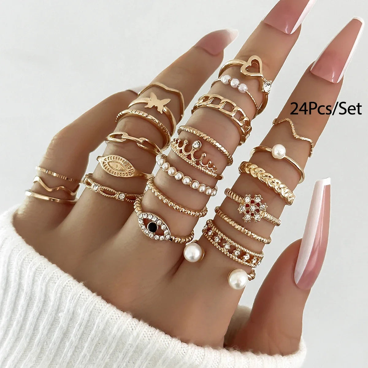 Bohemian Geometric Knuckle Rings Set For Women/Girls