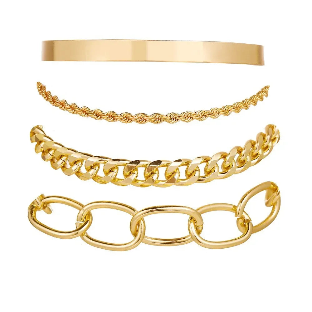 Gold Plated Bohemian Bracelet Set For Women