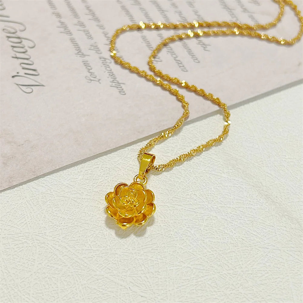 Gold Color Jewelry Sets for Women Earrings & Necklace